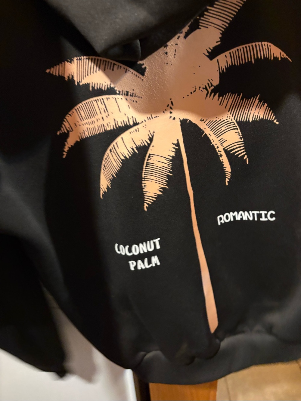 Black palm theme hoodie women small